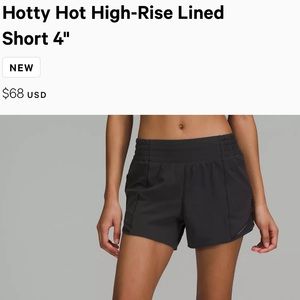 Lululemon High Rise 4” Hotty Hot Shorts